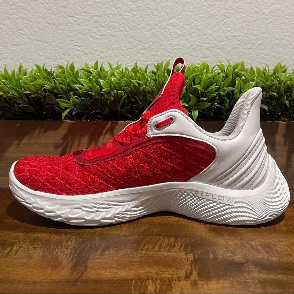 Under Armour UA Team Curry Flow 9 White Red 3025631-100 Men’s Size 13 - Picture 8 of 12